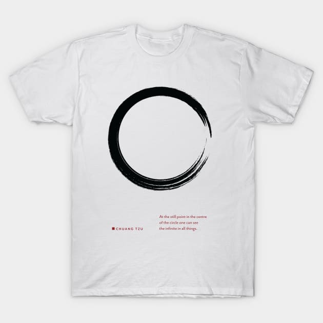 Enso Circle Zen Meditation Art Print T-Shirt by Stonework Design Studio